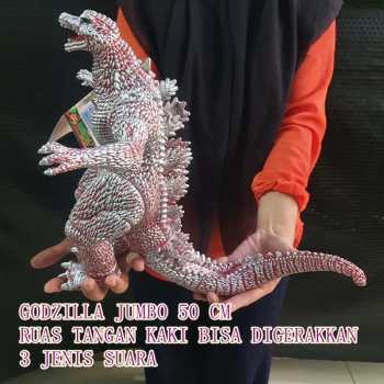 MAINAN GODZILLA MERAH JUMBO BESAR 50CM BERSUARA