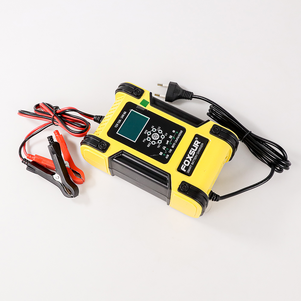 FOXSUR Charger Aki Mobil Motor Intelligent Battery Charger 12V/24V 12A - FBC122412D