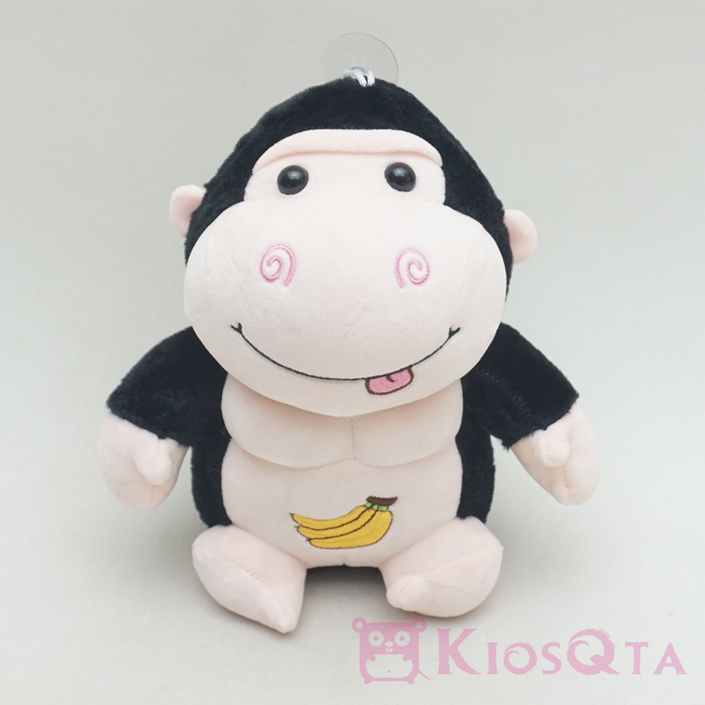 boneka gorilla monyet hitam putih bordir pisang small
