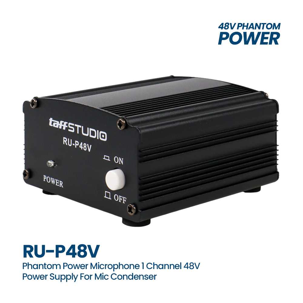 Jual TaffSTUDIO Phantom Power Microphone 1 Channel 48V Supply