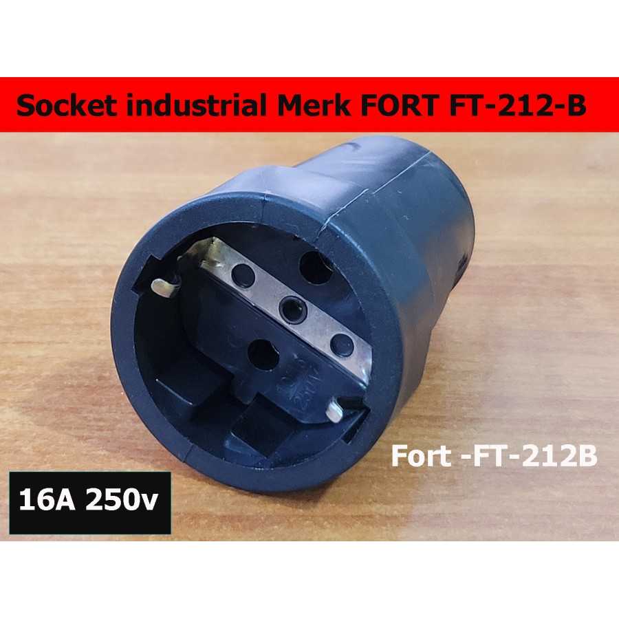 Jual Industrial Socket hitam FORT FT212B stop kontak Listrik