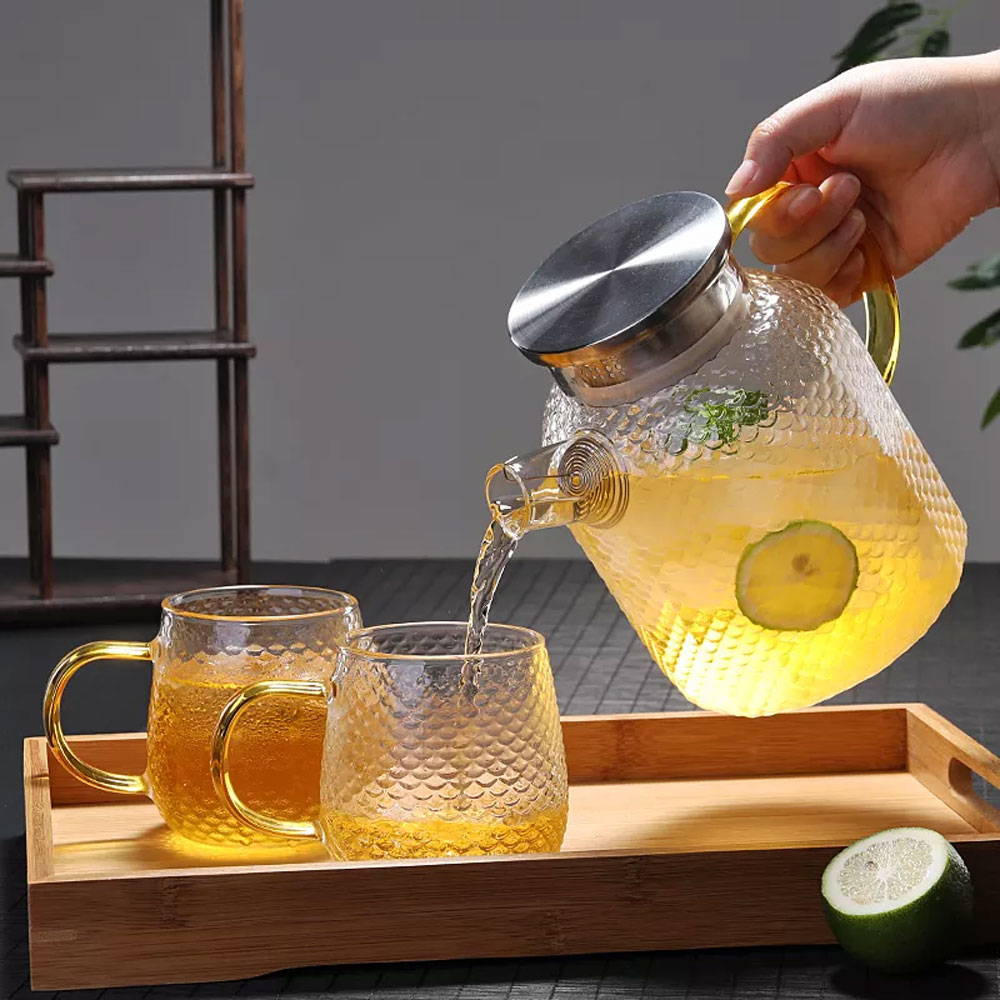 BORREY Teko Teh Pitcher Chinese Teapot Glass Tahan Panas Api 1514ml - CW2364