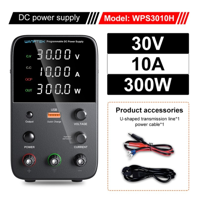 WANPTEK DC Power Supply Adjustable Digital PSU 30V 10A - WPS3010H
