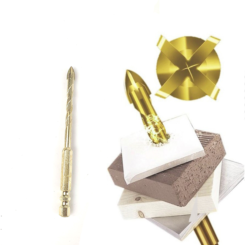 JUSTINLAU Mata Bor Tungsten Carbide Cross Hex Tile Drill Bit - FM3