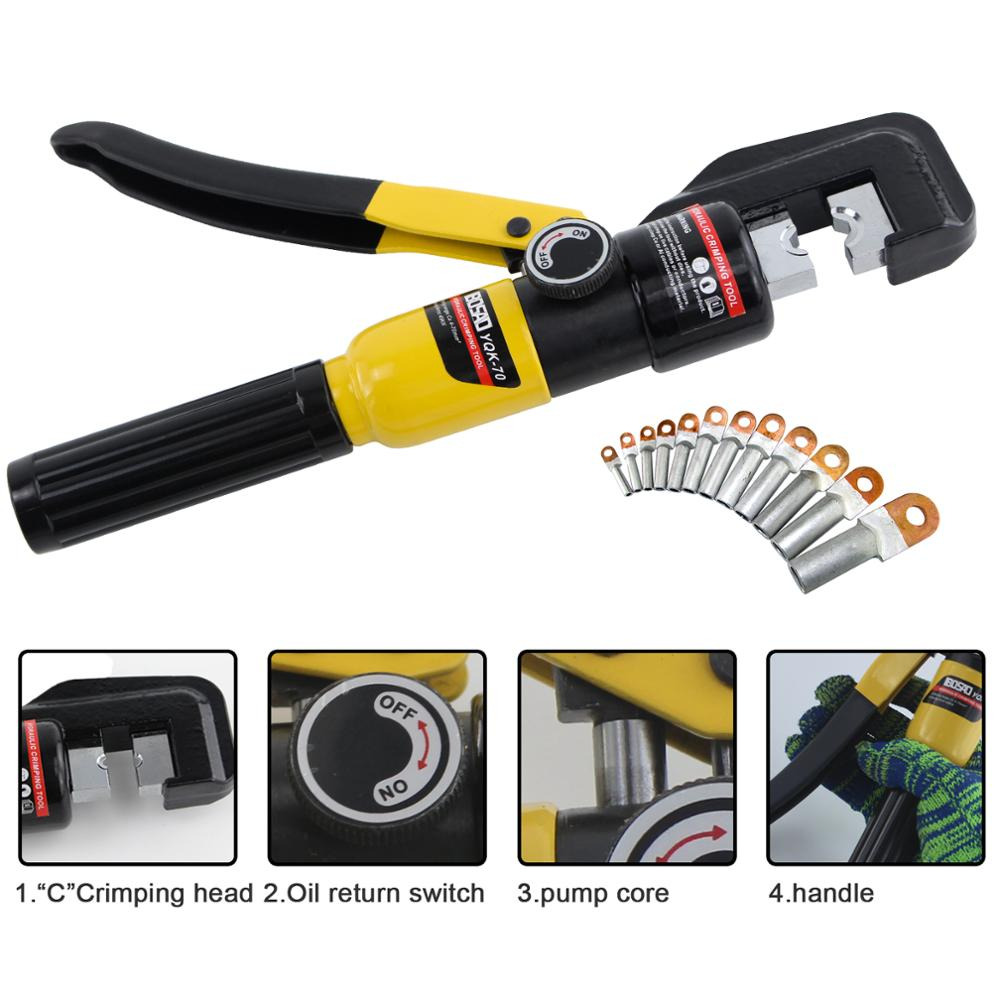 IBOSAD Tang Crimper Hydraulic Cable Plier Compression Tool - YQK-70
