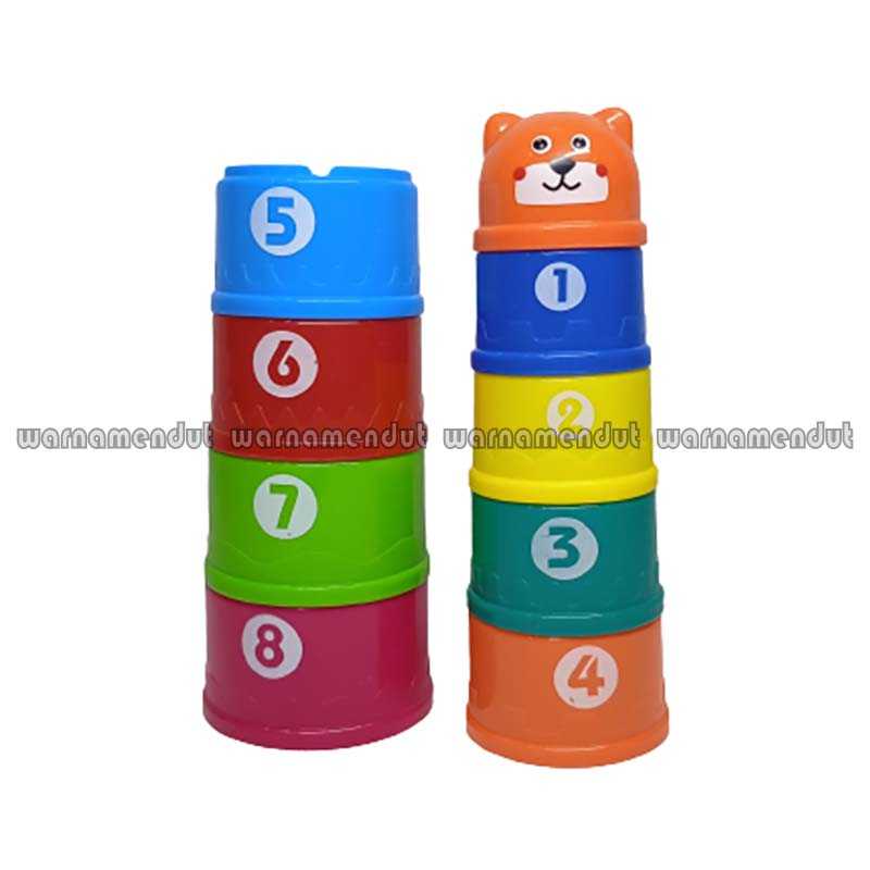 Jual Mainan edukasi anak gelas tumpuk stack cup tower 9pcs WMO