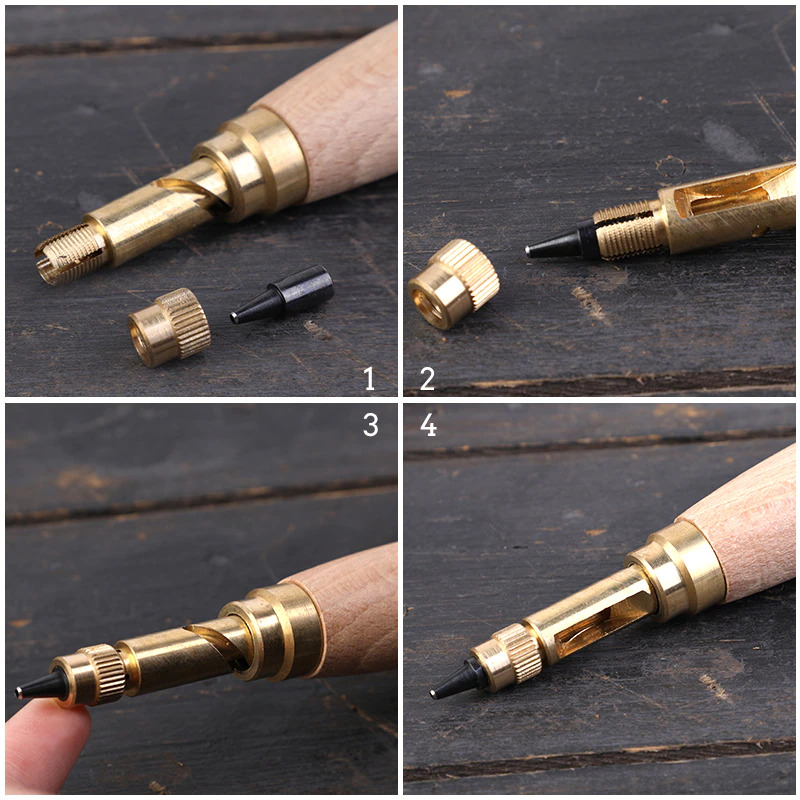 MIUSIE Alat Pembolong Tali Pinggang Hole Punch 6 Tip 1.5-4mm - MU0179