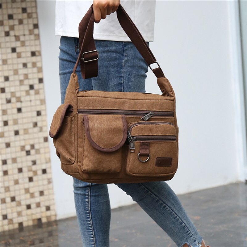 SHENGTIAN Tas Selempang Messenger Bag Bahan Kanvas - 6109