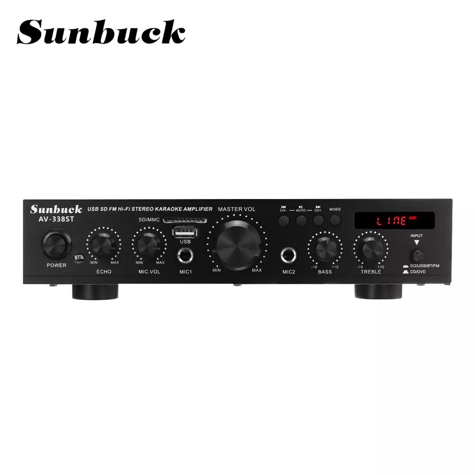 Sunbuck Audio Amplifier Bluetooth EQ Karaoke Home Theater FM 2000W - AV-338ST