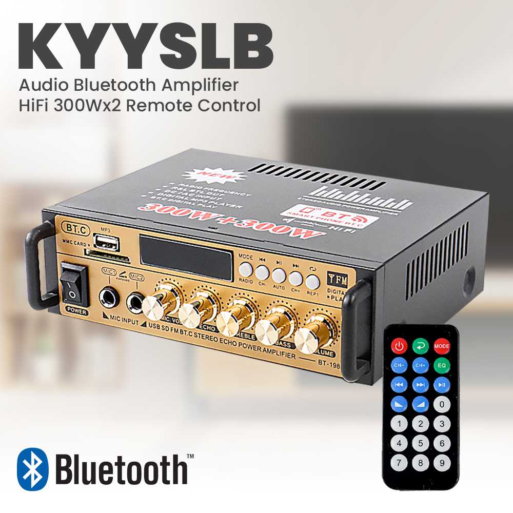 Jual KYYSLB Audio Bluetooth Amplifier HiFi 300Wx2 Remote Control