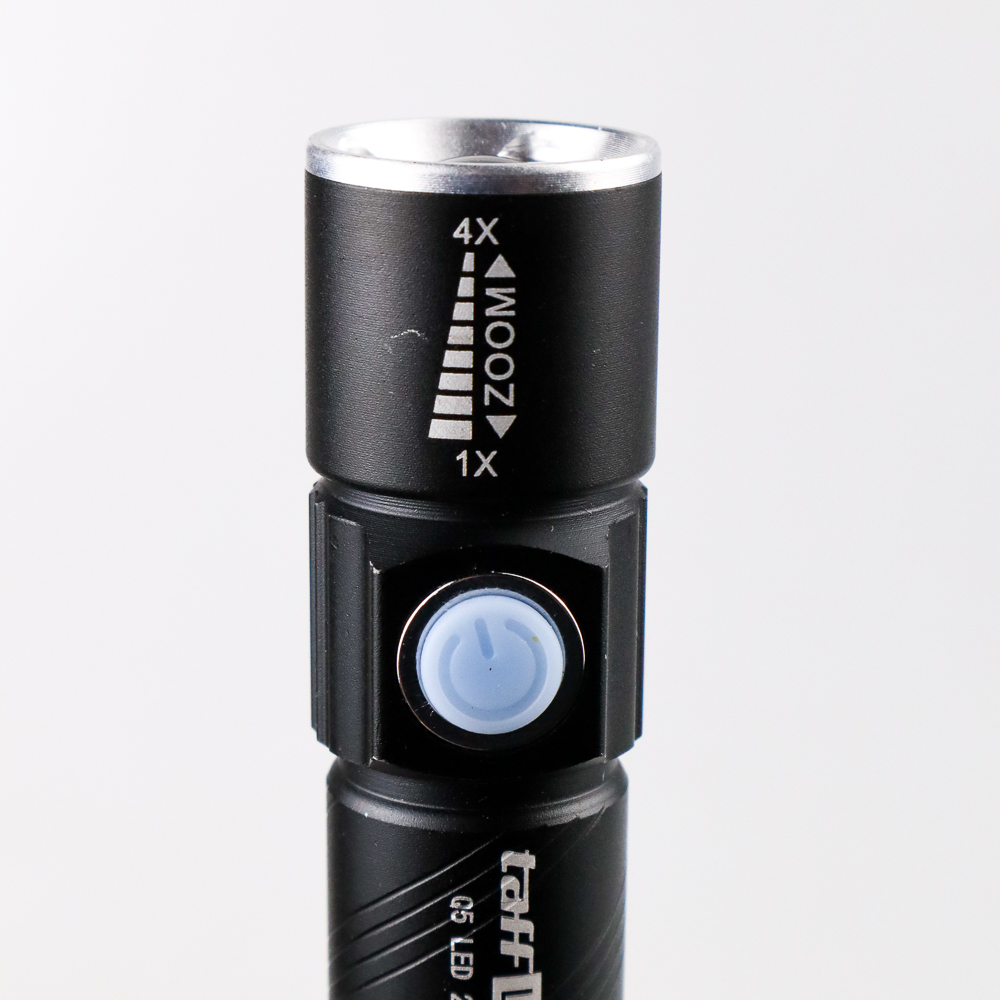 TaffLED Senter LED Mini Zoom Flashlight USB Rechargeable Q5 2000 Lumen