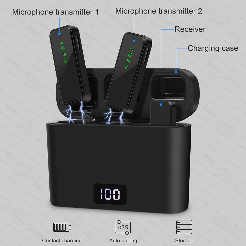 GOOJODOQ Microphone Wireless Portable Lavalier Mic Kit 2.4G USB Type C - GO20