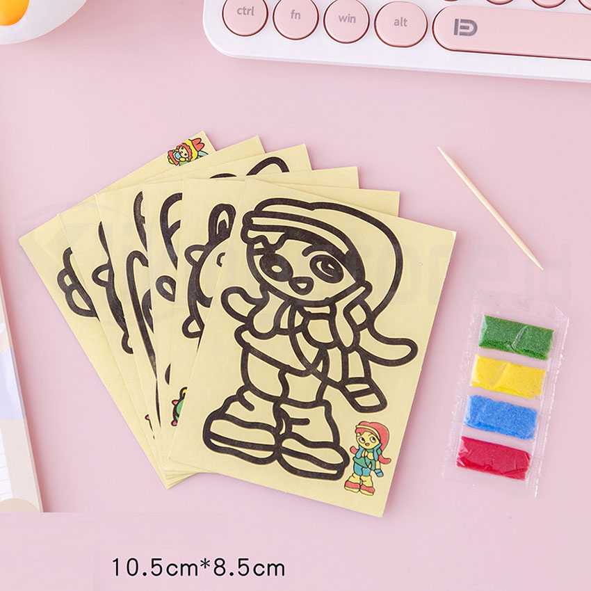 Jual Lukisan Pasir Mainan Mewarnai Sand Art Painting Gambar