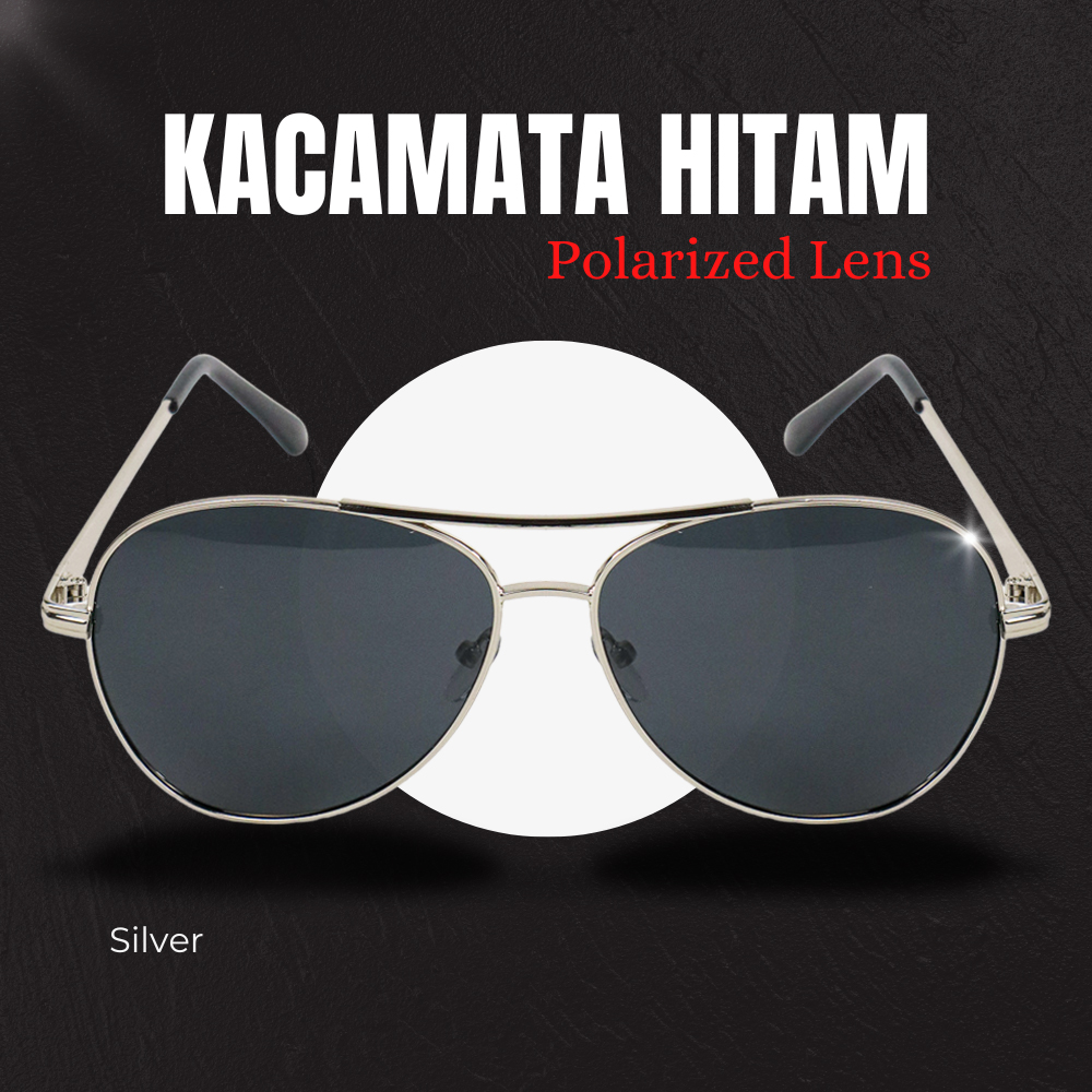 Aoron Kacamata Hitam Aviator Polarized Sunglasses UV Protection - RB2132