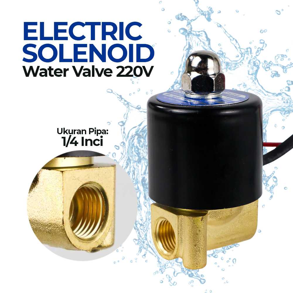 Jual Geerte Electric Solenoid Water Valve 220V 2 Point 1/4 Inch