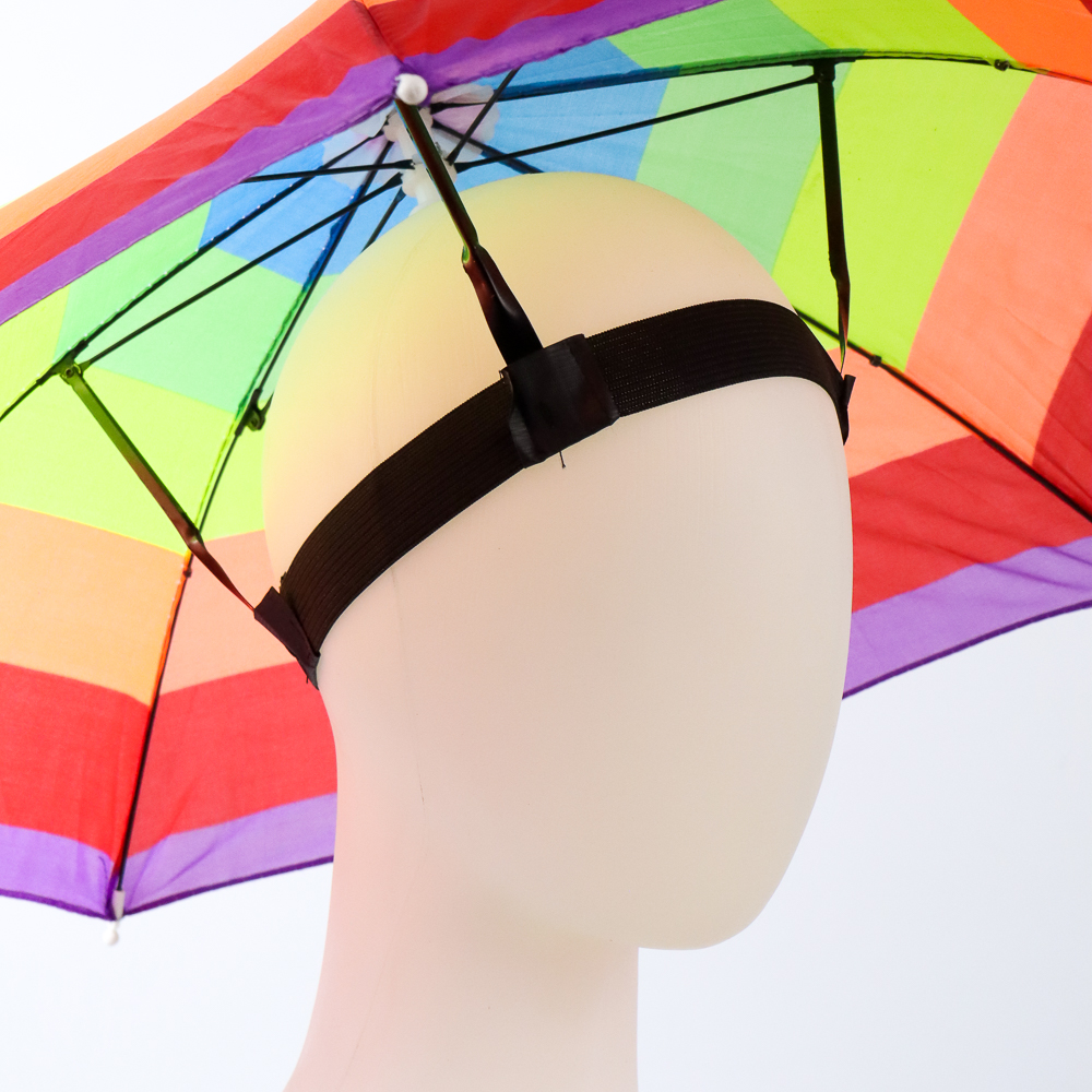 Topi Payung Motif Pelangi Headband Umbrella Hat 50cm - W655