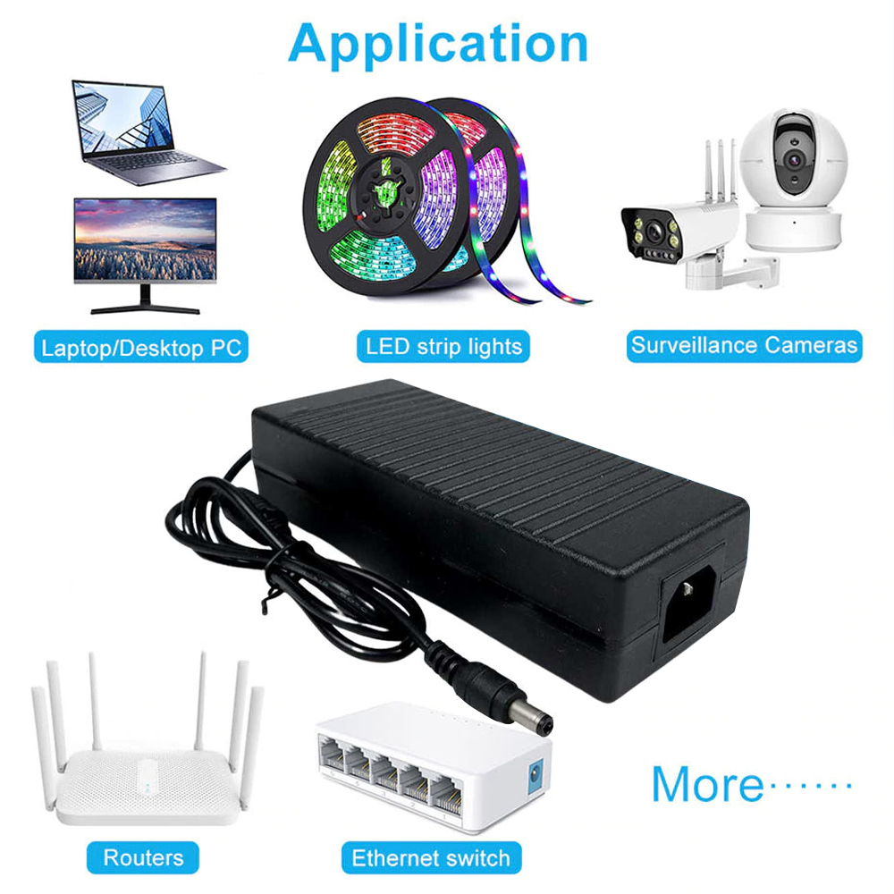 Taffware Adaptor Power Supply LED Strip Monitor AC to DC 12V 10A - AYD-12100