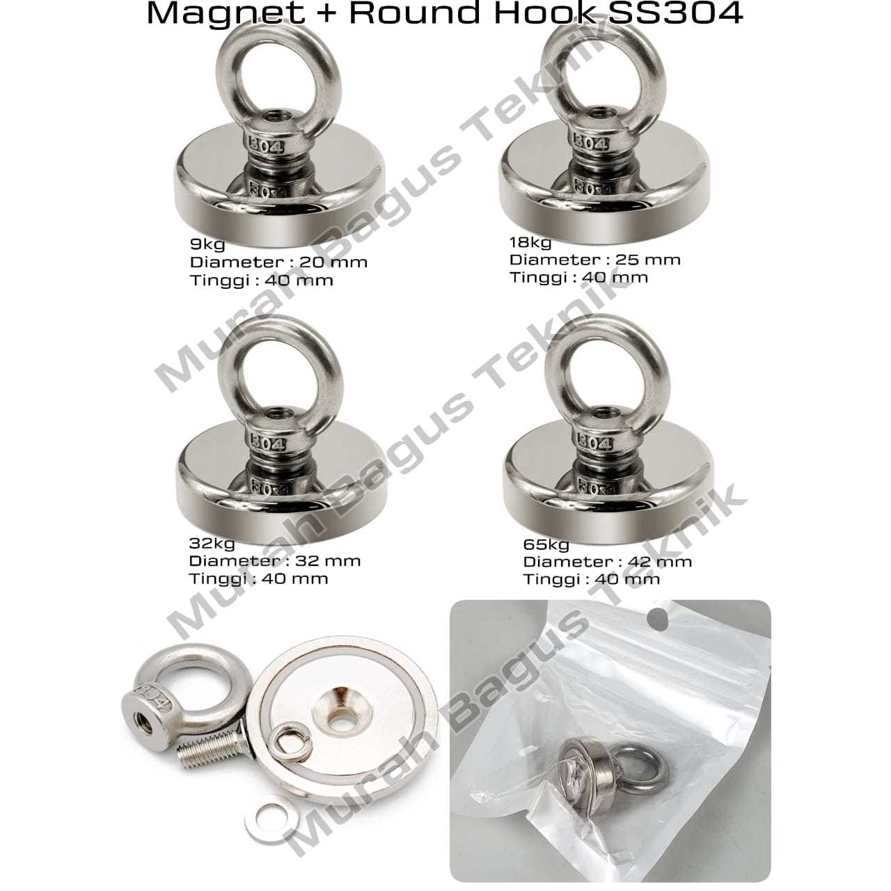 Jual Neodymium Round Hook Gantungan Bulat Model
