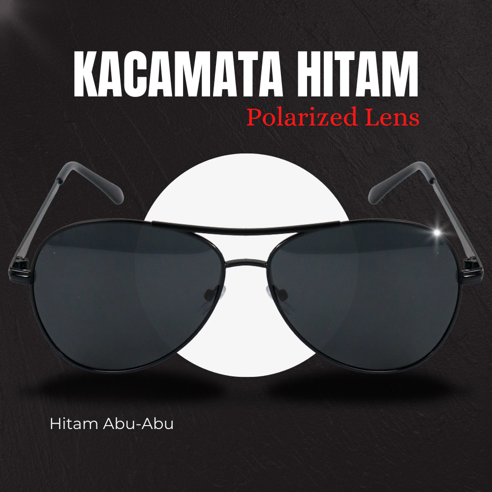 Aoron Kacamata Hitam Aviator Polarized Sunglasses UV Protection - RB2132