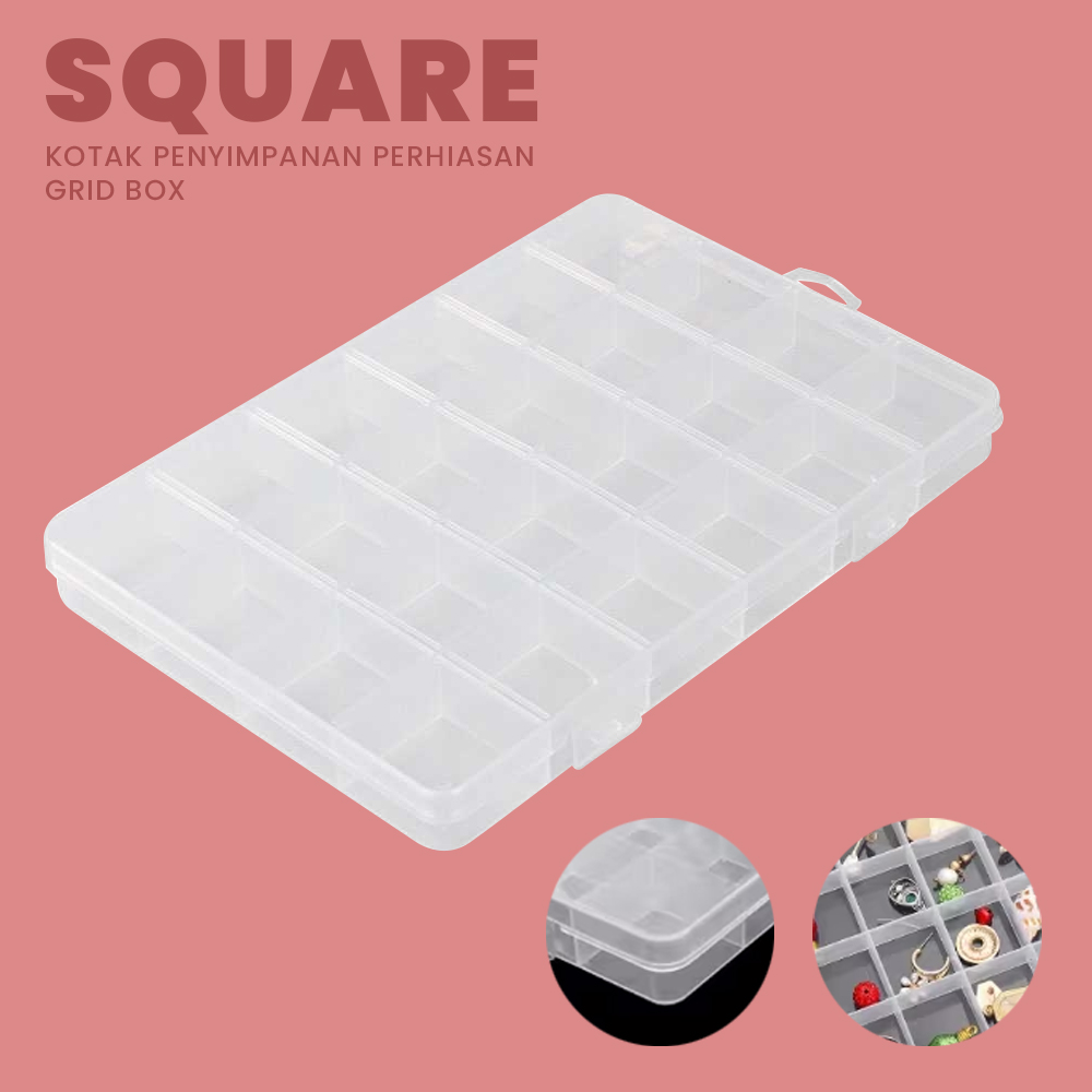 Kotak Penyimpanan Perhiasan Grid Box Multifunction Organizer - J13/J24