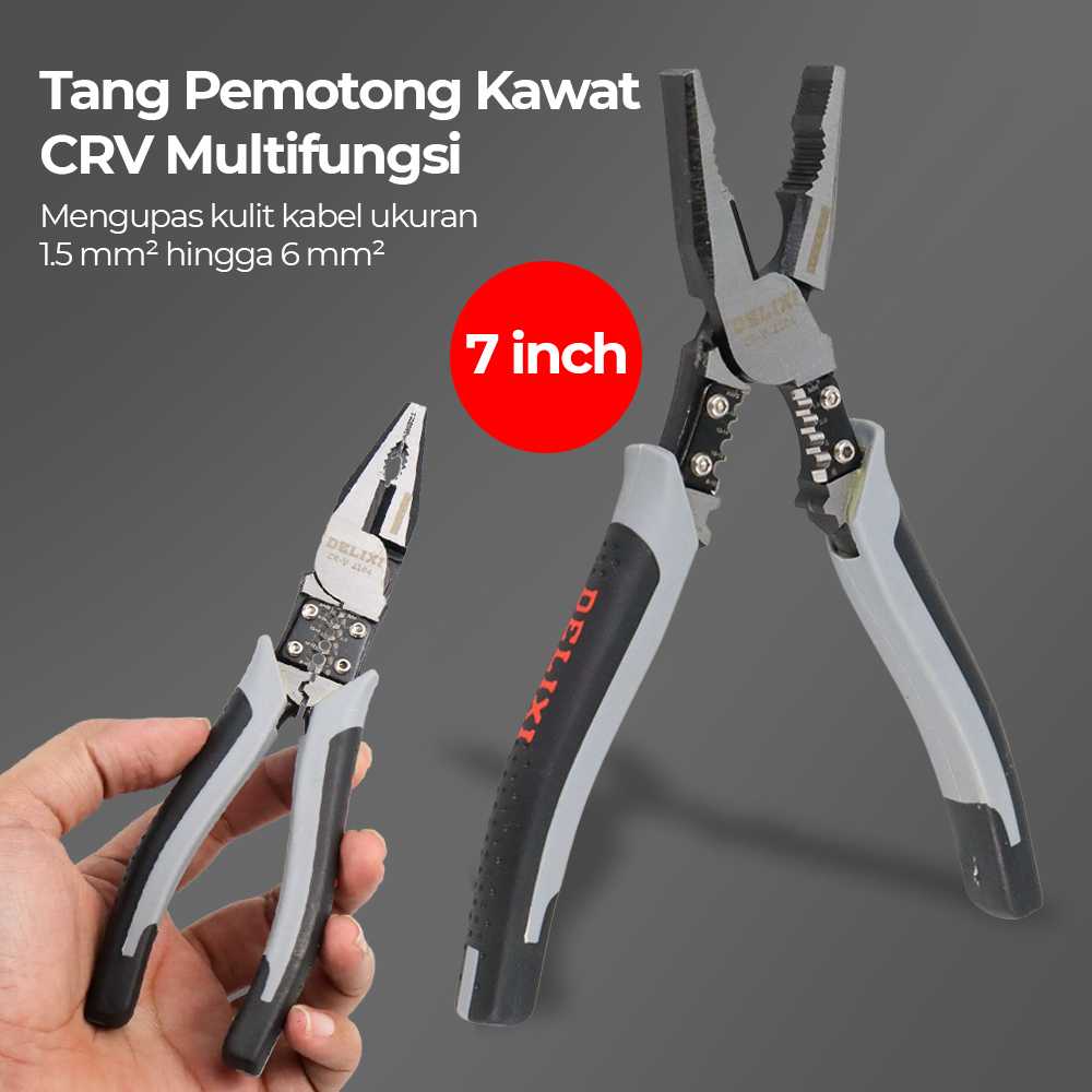Jual DELIXI Tang Pemotong Kawat CRV Multifungsi Wire Cutter 7