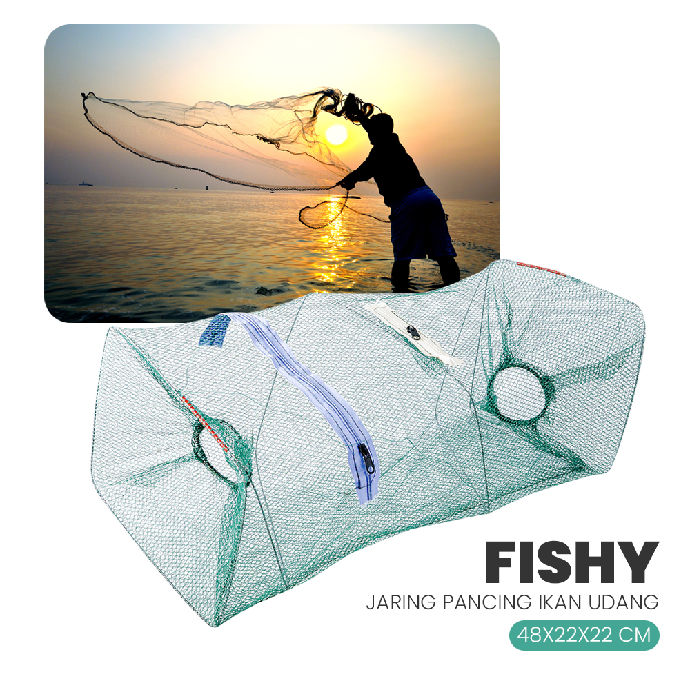 FishY Jaring Pancing Perangkap Bubu Ikan Udang Fishing Net 48x22x22 cm - SC-619