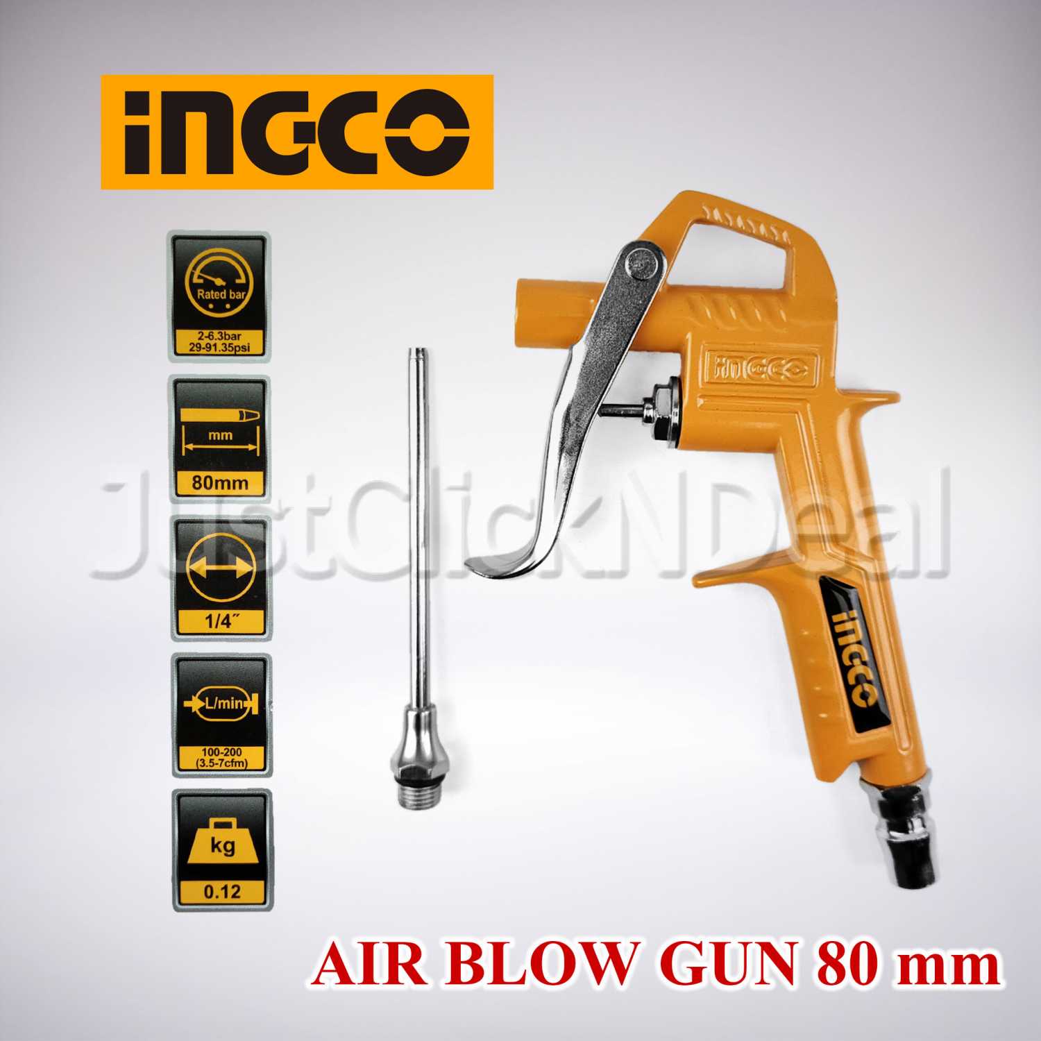 Jual Ingco Air Blow Gun 80 mm Tembakan Semprotan Angin Kompresor