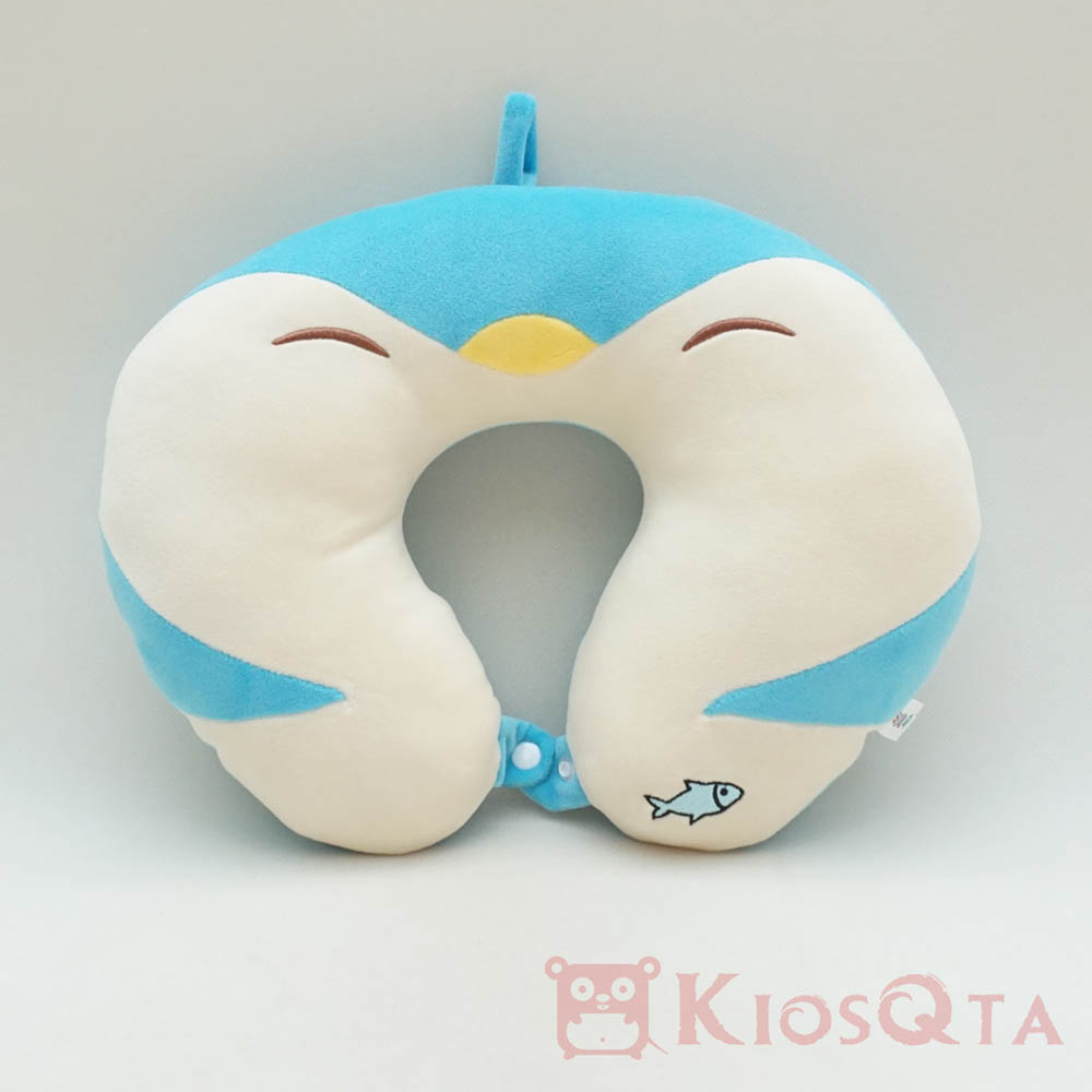 bantal leher penguin biru putih