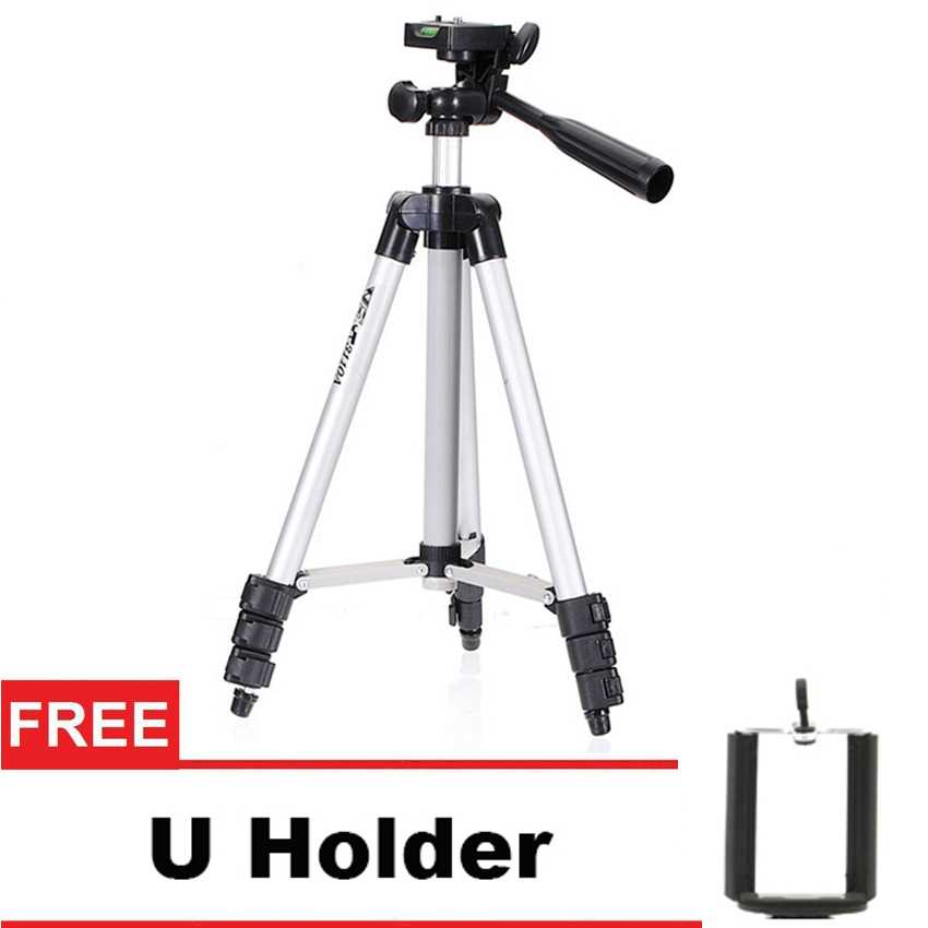 Jual Tripod KAMERA / TRIPOD HP 1M 3110 Bahan Aluminium + Holder