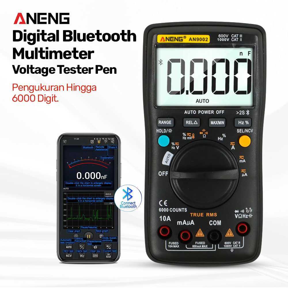 Jual ANENG Digital Bluetooth Multimeter Voltage Tester AN9002