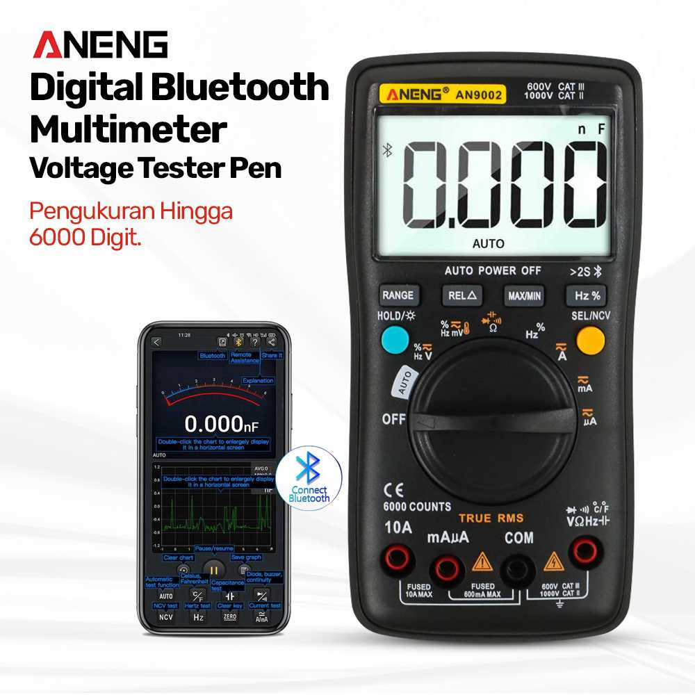 ANENG Digital Bluetooth Multimeter Voltage Tester - AN9002
