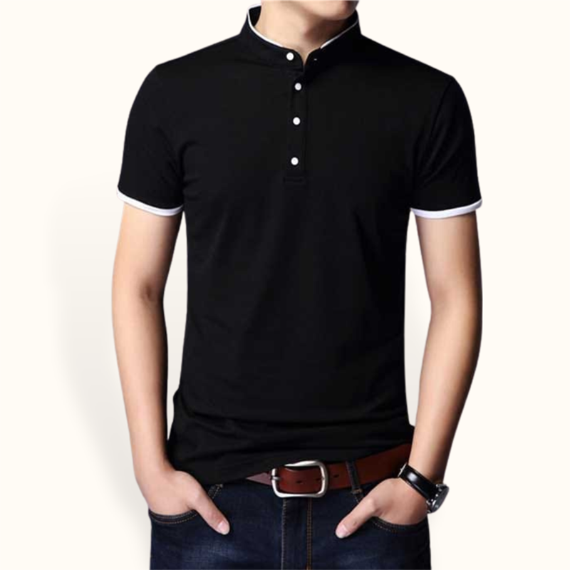 Kaos Lengan pendek Pria Gaya Korea variasi kancing - Jfashion Clayton