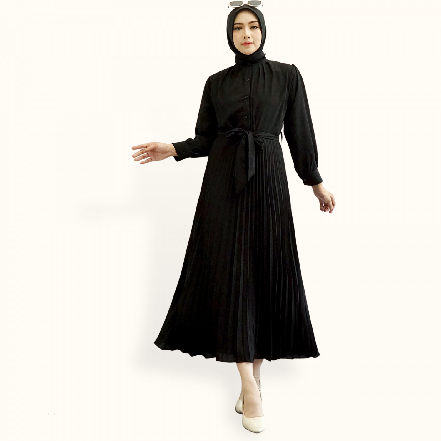 hanumi dress baju wanita dress gamis dress fashion maxi lengan panjang terbaru murah baju terlaris