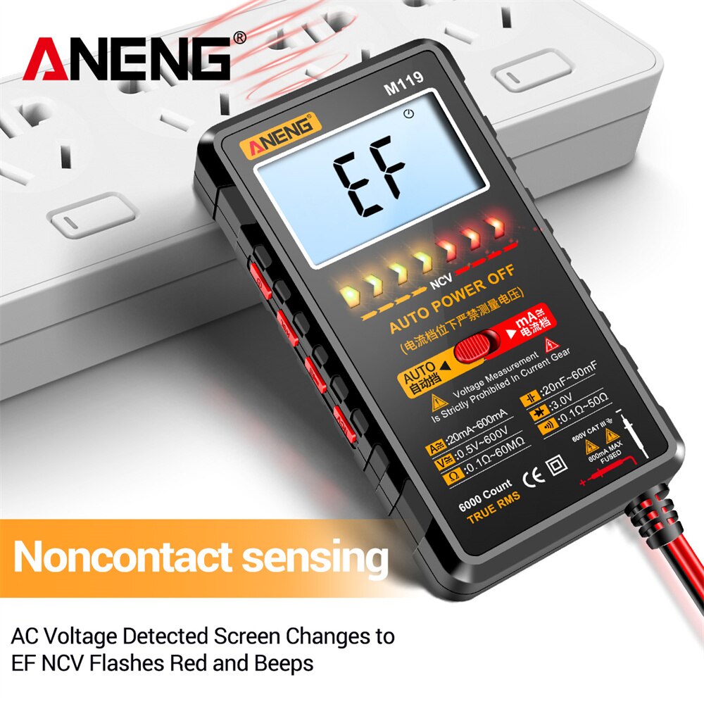 ANENG Digital Multimeter Multitester Voltage Tester with NCV Sensing - M119