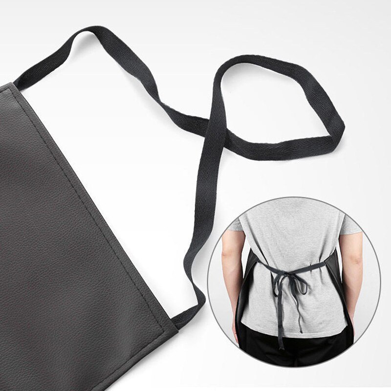 One Two Cups Celemek Masak Apron Dapur Kulit PU Waterproof Durable - ZHAP