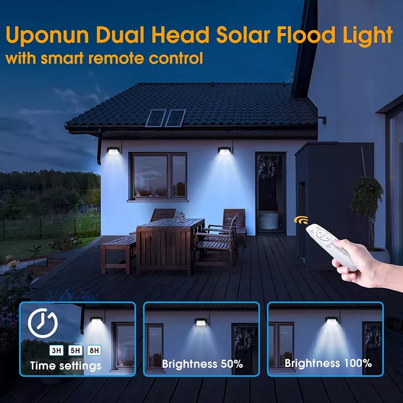OOBEST Lampu Dinding Solar Sensor Cahaya Waterproof 144 LED Cool White - OB144