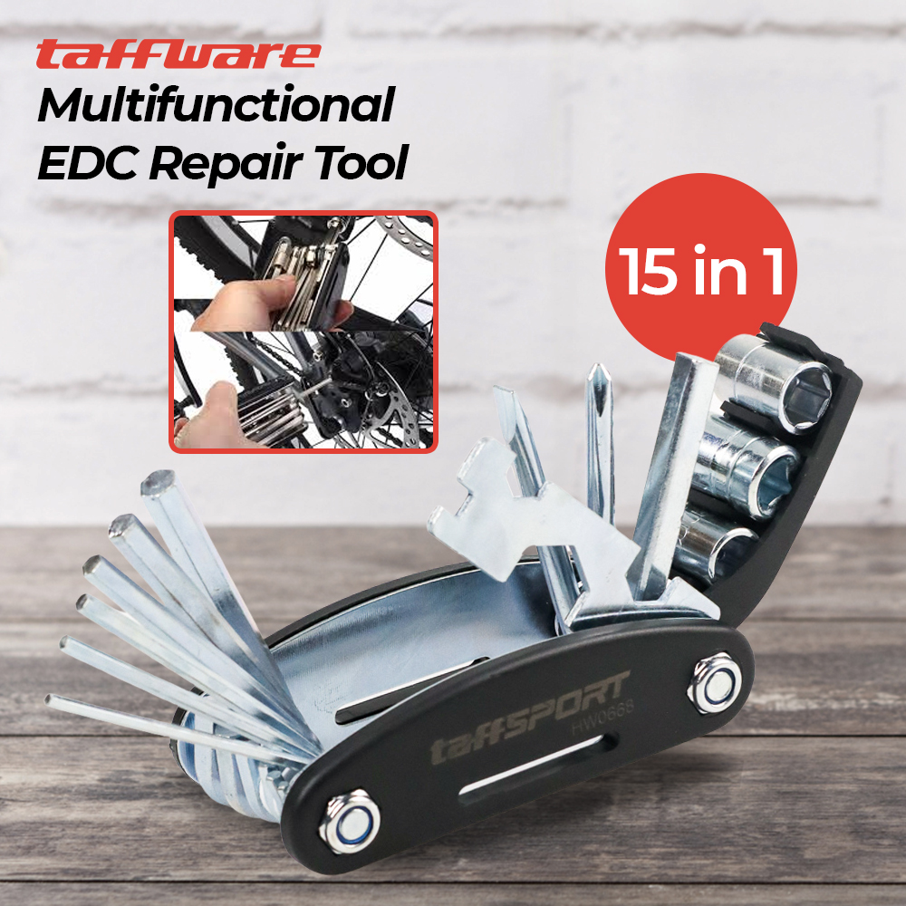 TaffSPORT Multifunctional 15in1 EDC Repair Tool Kunci Pas Hex Obeng - HW0668