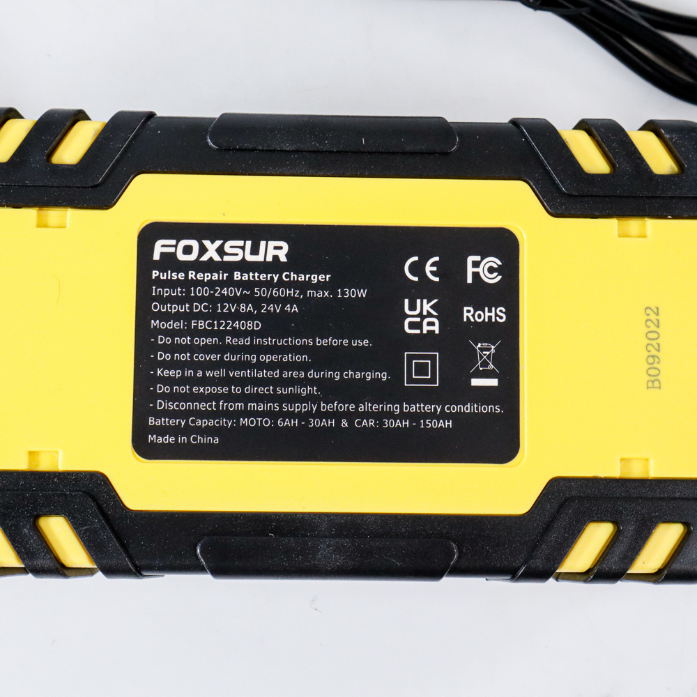FOXSUR Charger Aki Mobil Motor Intelligent Battery Charger 12/24V 8A - FBC122408D
