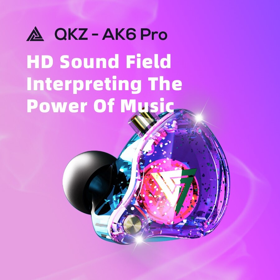 QKZ HiFi Earphone Bass In-Ear Noise Reduction 11mm Driver with Mic - AK6-PRO