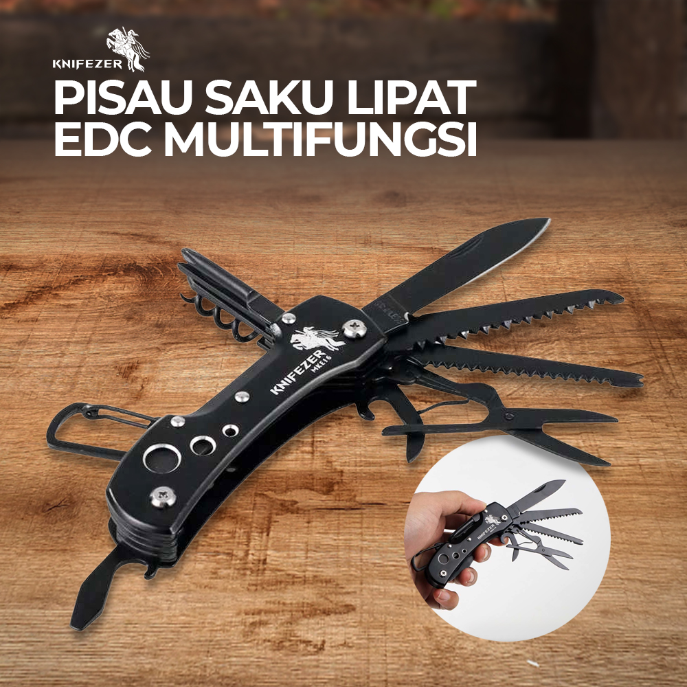 KNIFEZER Pisau Swiss Army Pocket Knife EDC Multifungsi - MKE16