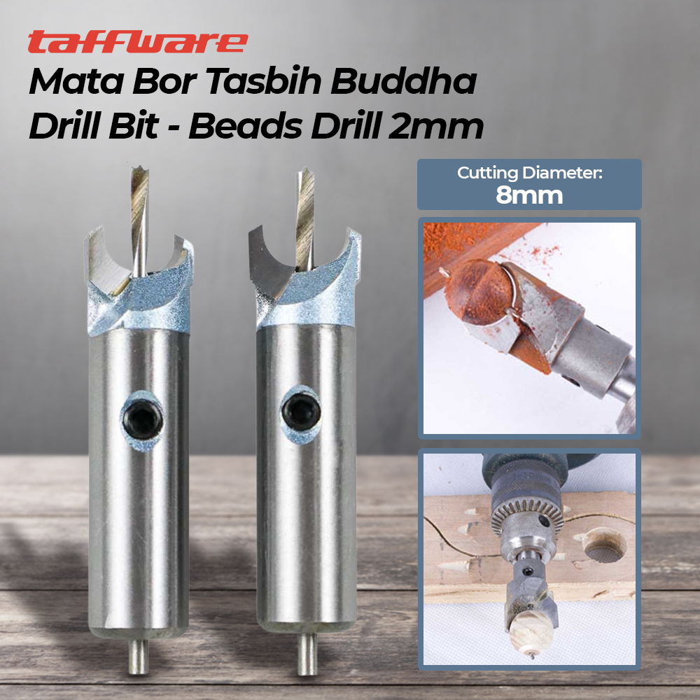 Taffware Tideway Mata Bor Drill Bit DIY Buddha Tasbih Beads 2mm 2 PCS