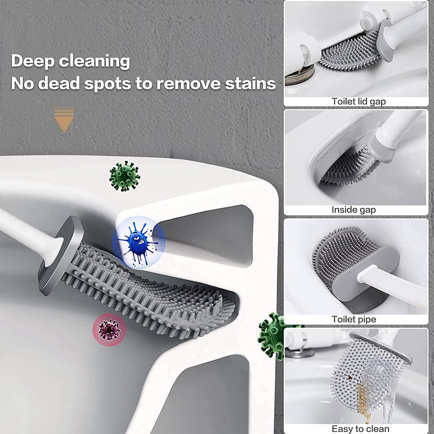 LJSHU Sikat Toilet Kamar Mandi TPR Silicone Bathroom Brush - CD022