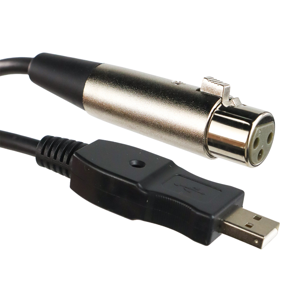 USB to XLR Microphone Studio Audio Adaptor Connector 2.8M - AY12
