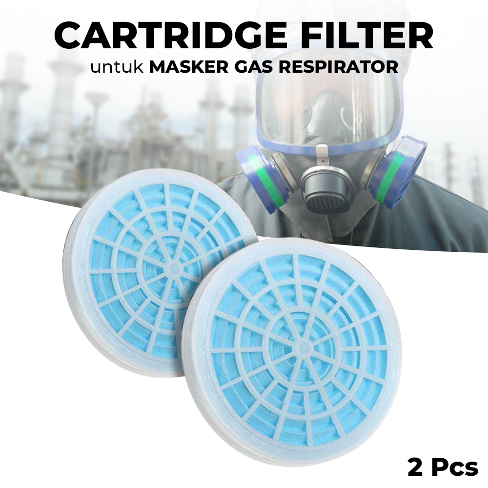 POWERCOM Cartridge Filter Masker Gas Respirator Karbon Padat 2 PCS - SF021