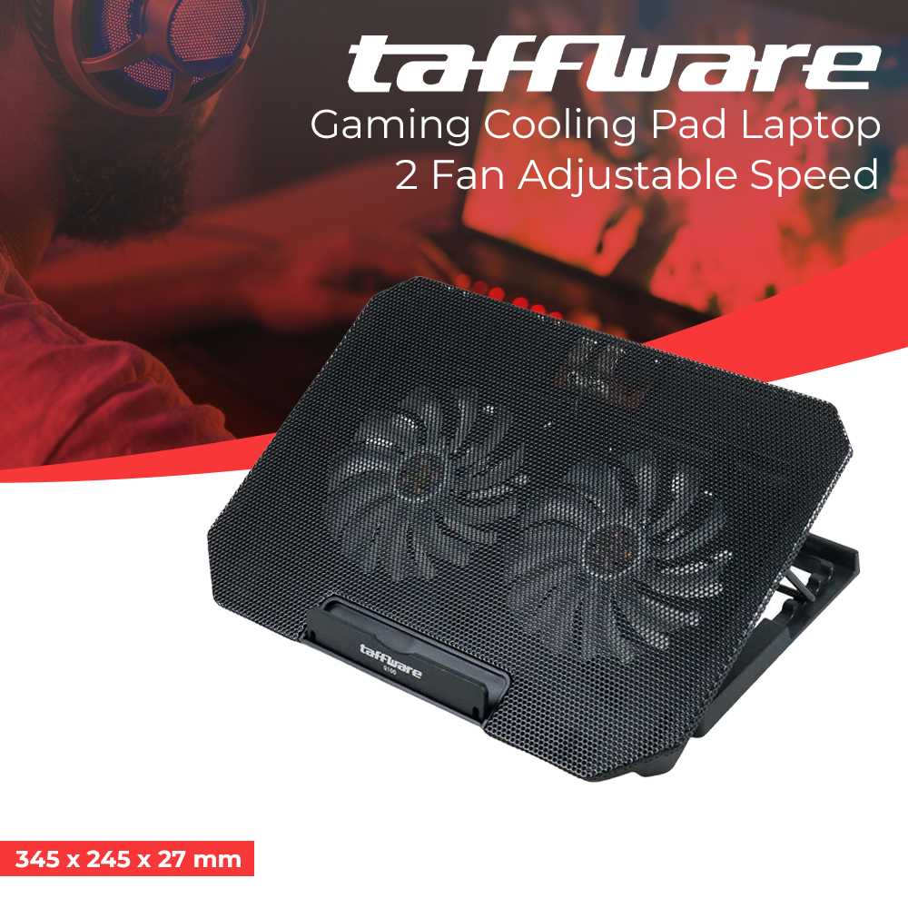 Jual Taffware Cooling Pad Laptop 2 Fan Adjustable Speed Q100