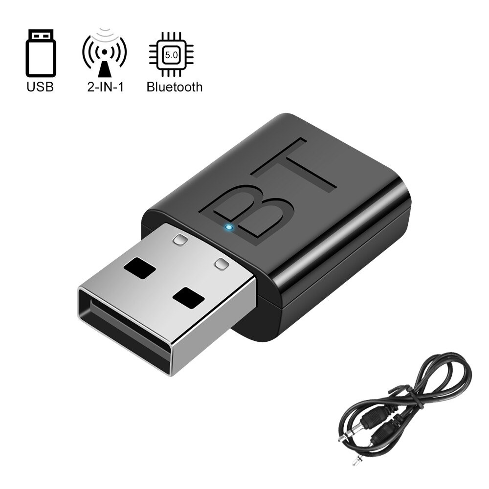 JCKEL USB Audio Bluetooth Dongle 5.0 2in1 Transmitter Receiver AUX - JC521