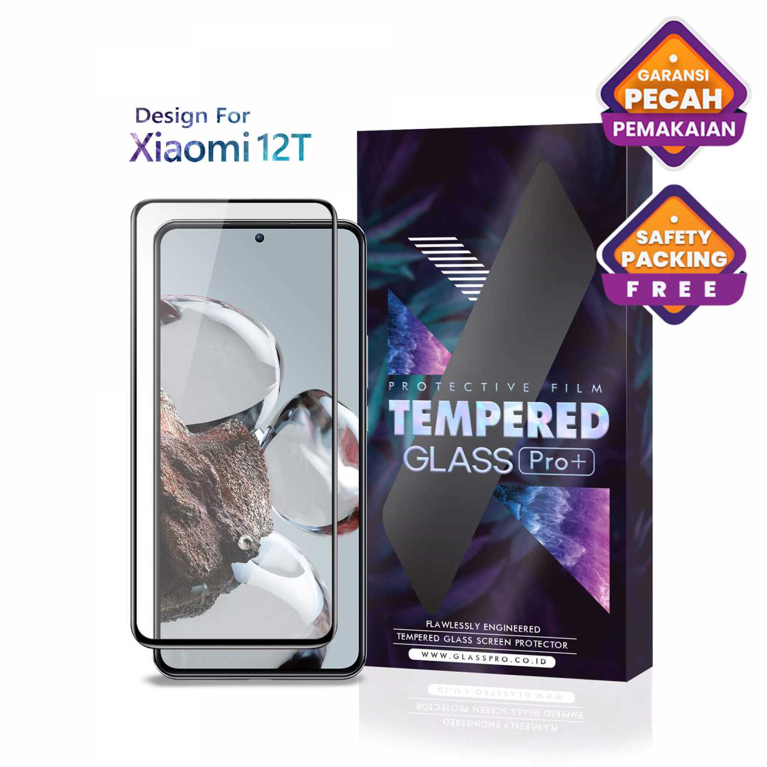 Jual Tempered Glass Xiaomi 12T 5G Full Cover Black - Premium