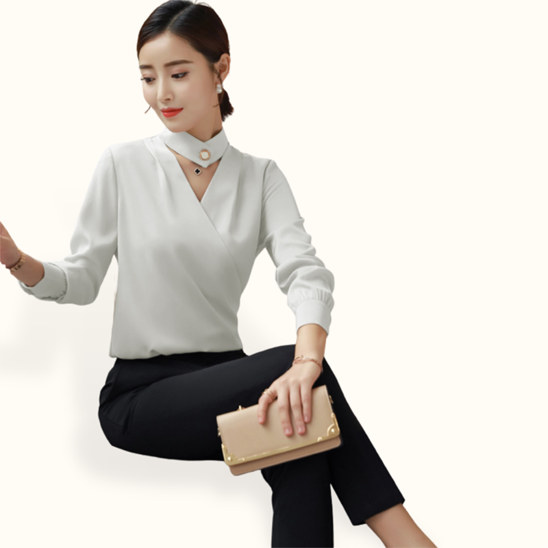 Blus leher tinggi Wanita Lengan Panjang model Terbaru - Jfashion Mina