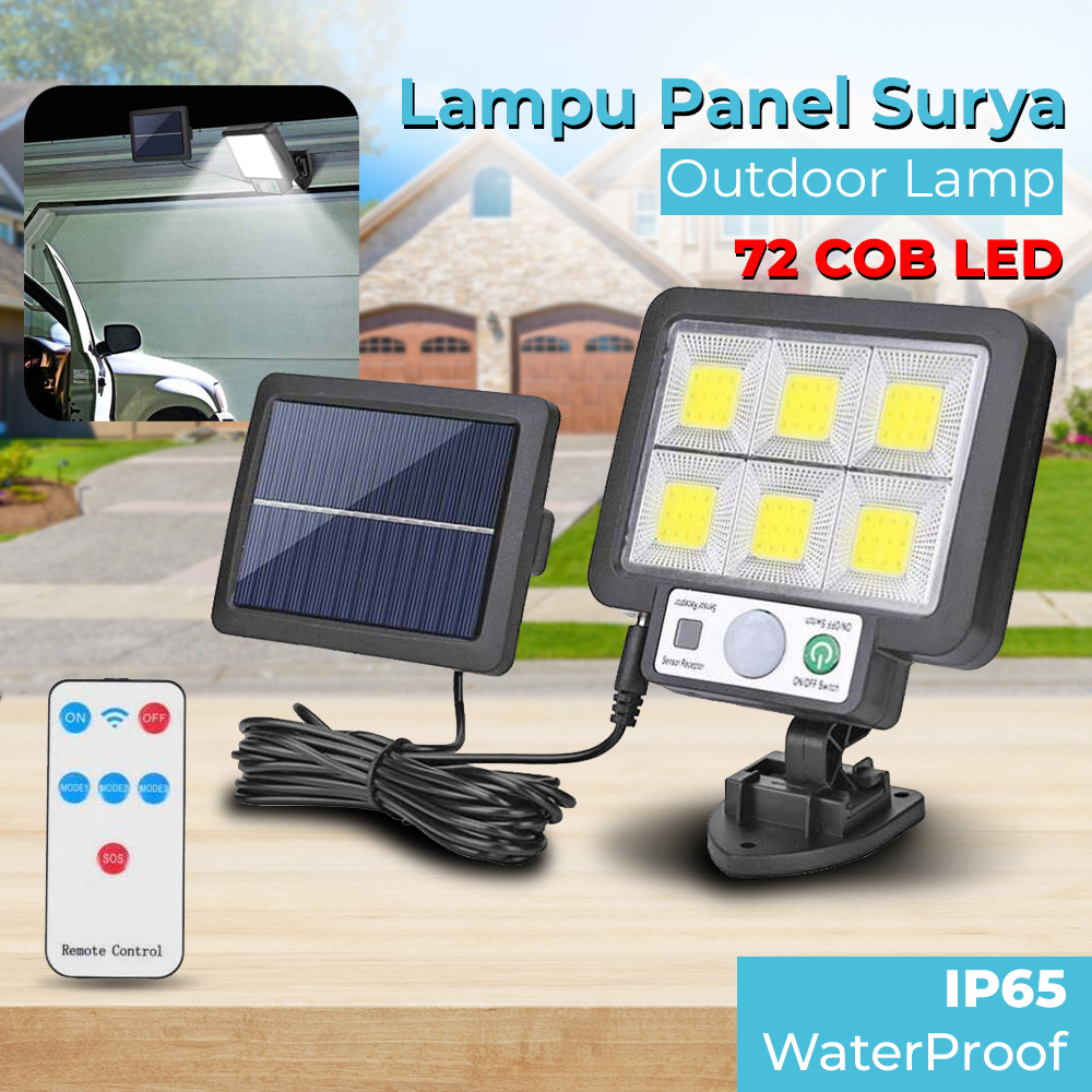 JING XIN Lampu Dinding Solar Sensor PIR Weatherproof 1000LM Cool White - JX-F