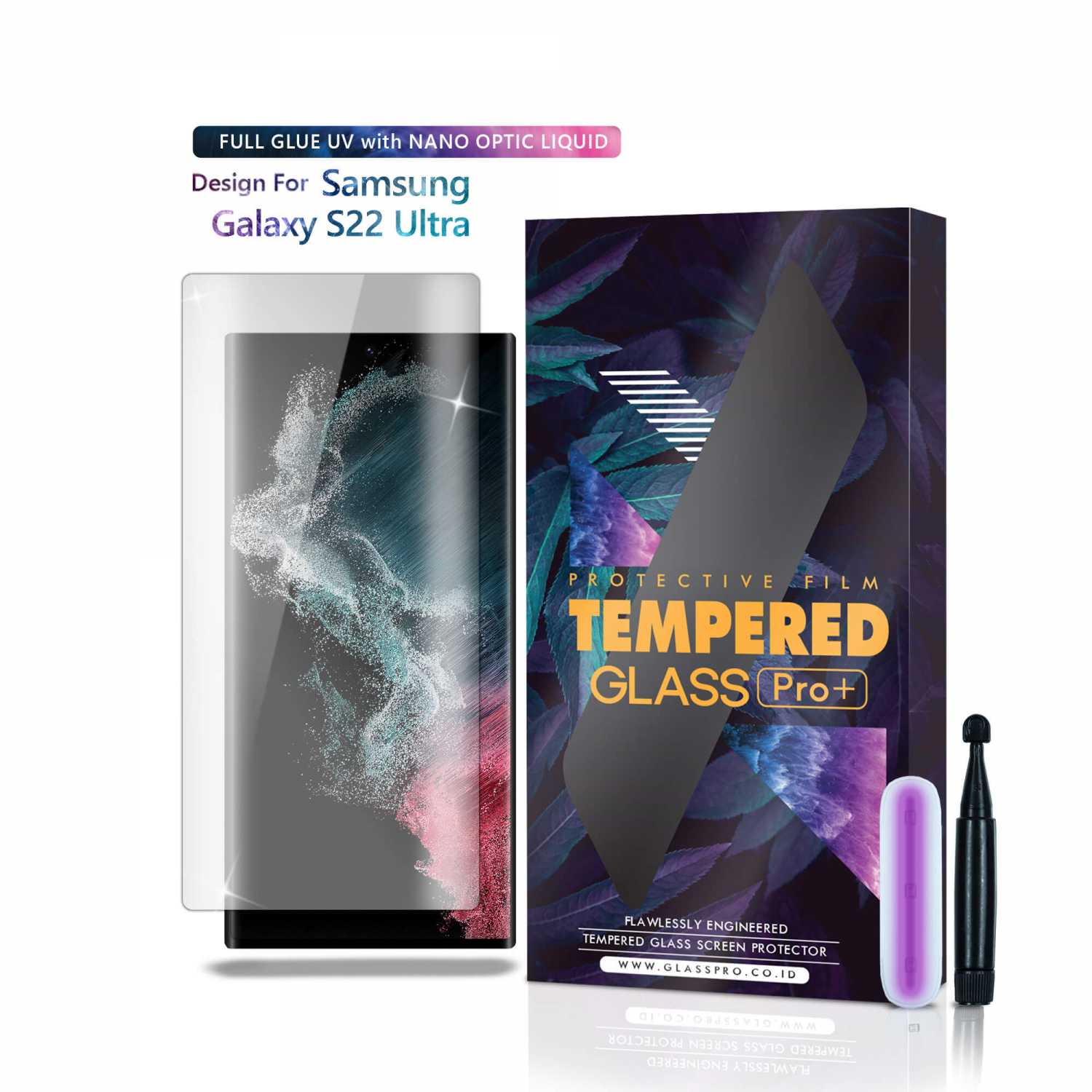 Jual Tempered Glass Samsung Galaxy S22 Ultra Full Cover Clear - Main Image